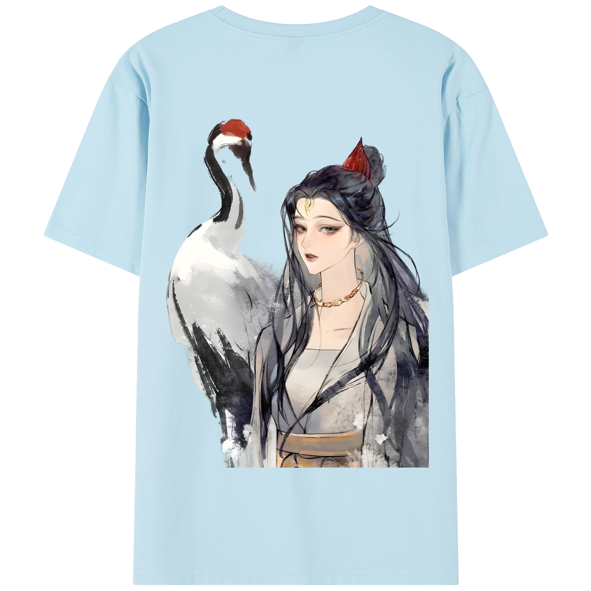 （画像用） Ne Zha 2 ナタ 魔童の大暴れ 綿100％半袖Tシャツ（背面プリント）